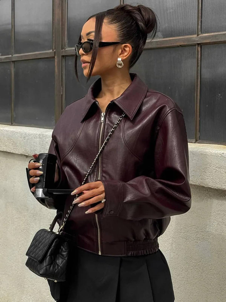 Cropped Leather Jacket