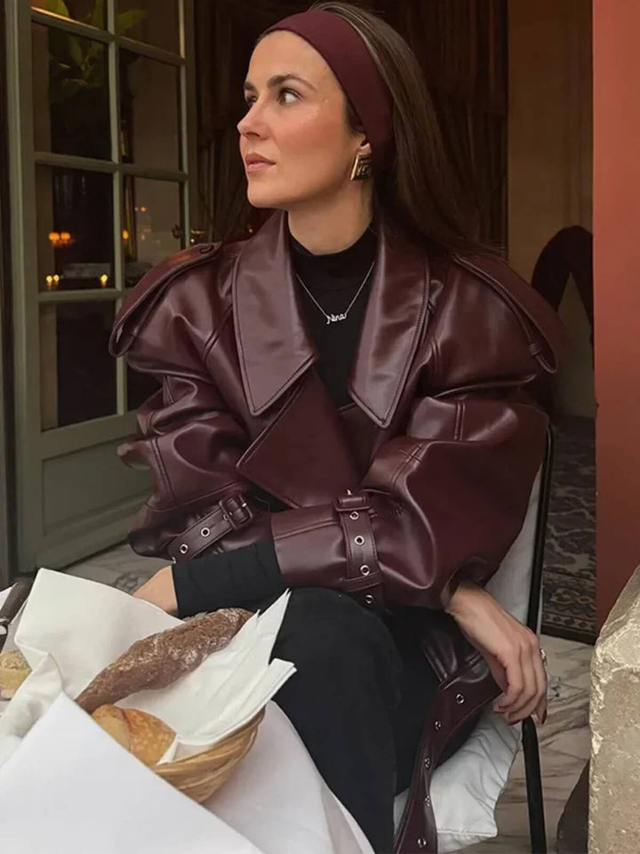 Cropped Leather Jacket