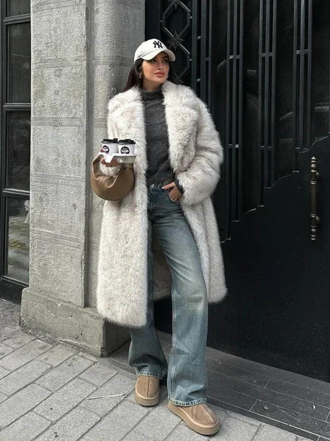 Women's Slouchy Chic Gradient Long Overcoat