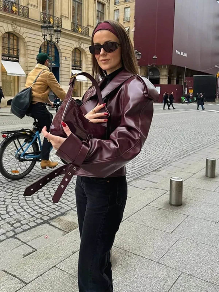 Cropped Leather Jacket