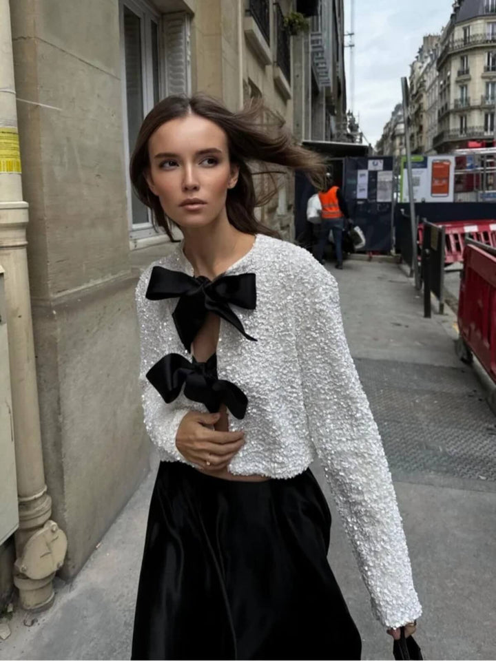 Elegant Bow Lace-Up Long Sleeve Chic Coats