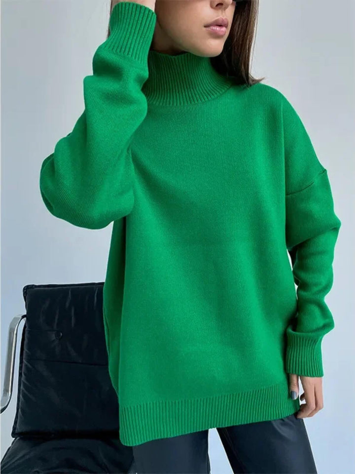 Fashionable Thick Semi-High Collar Sweater