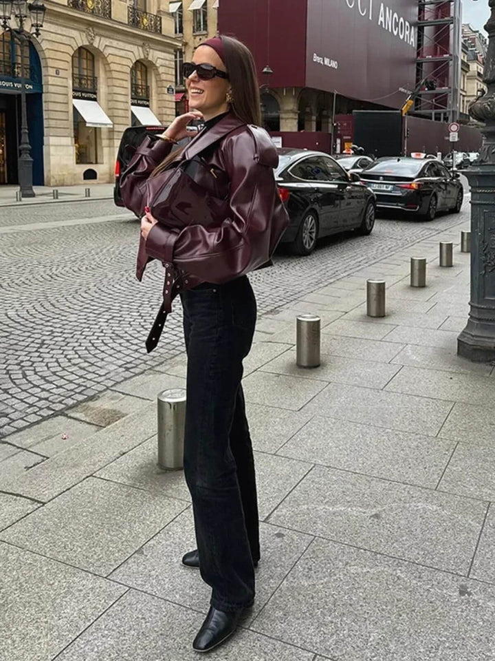 Cropped Leather Jacket