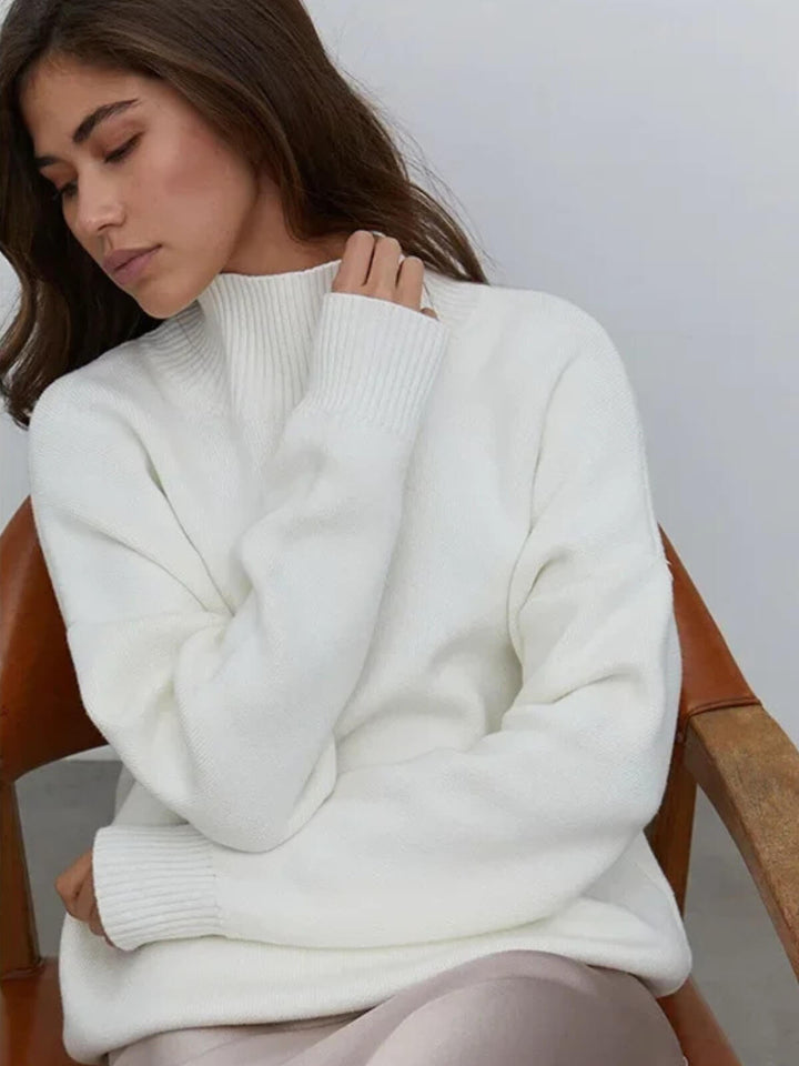 Fashionable Thick Semi-High Collar Sweater