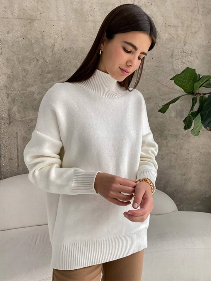Fashionable Thick Semi-High Collar Sweater