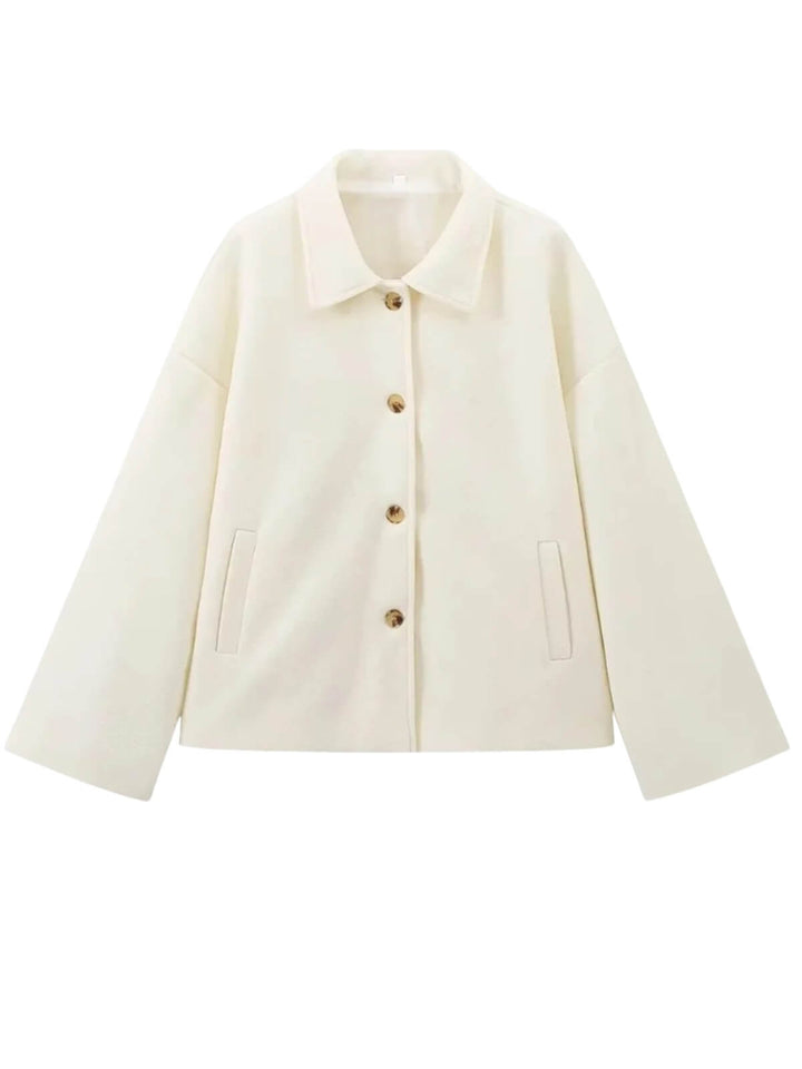 Long Sleeve Lapel Solid Button Coat