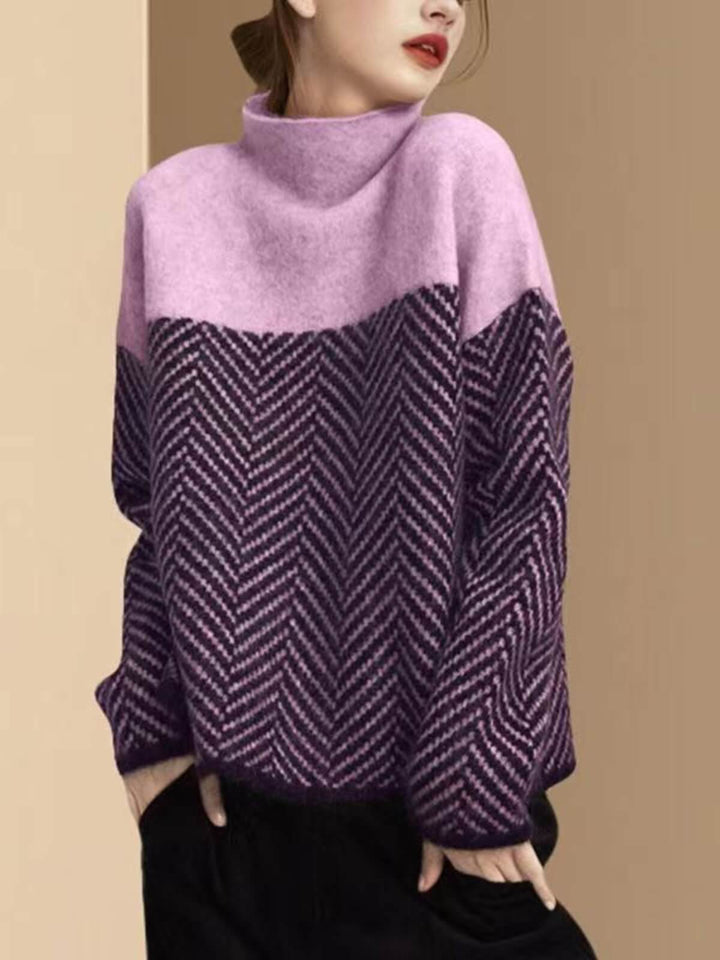 Fashionable Structure Turtleneck Sweater