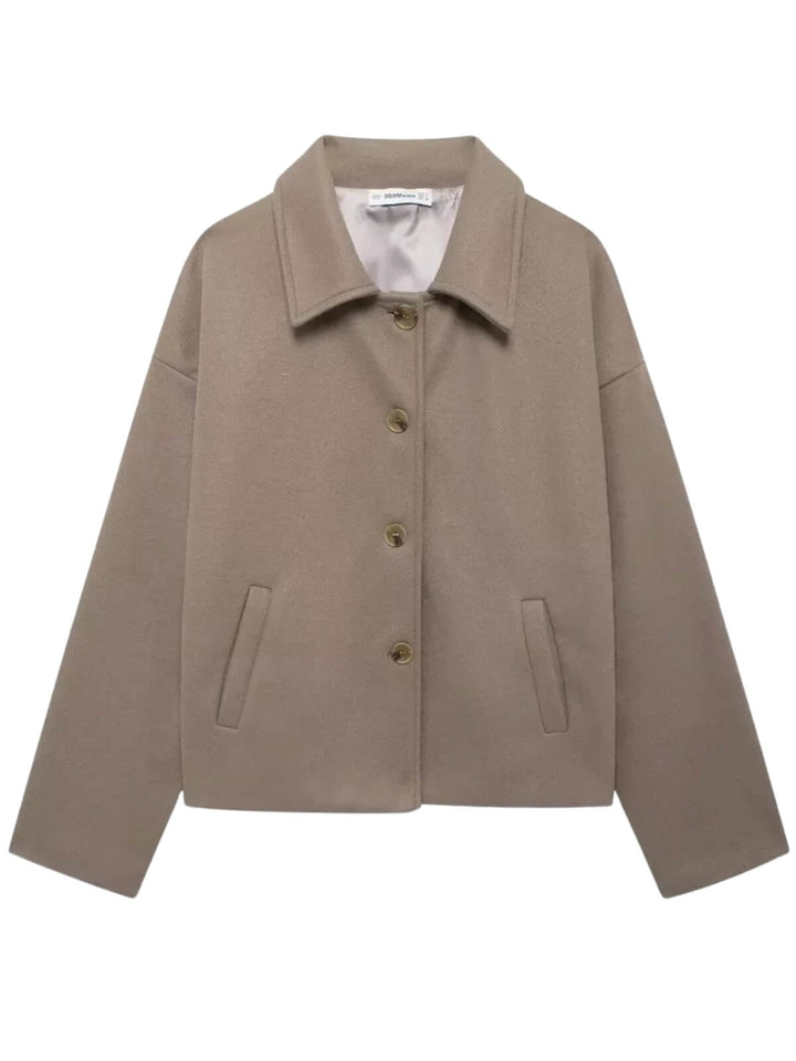 Long Sleeve Lapel Solid Button Coat