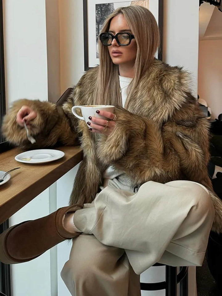 Luxury Full Sleeves Oversized Plush Jacket