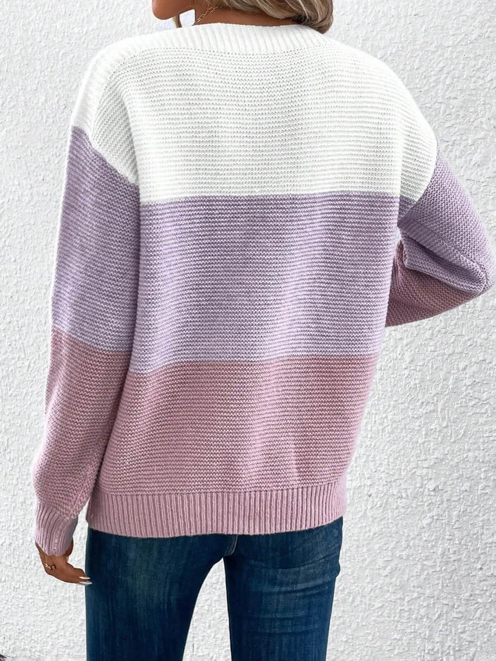 Three-Colour Patchwork Sweater