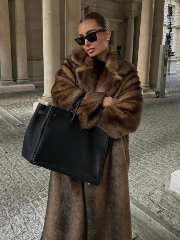 Elegant Lapel Long Sleeve Overcoat