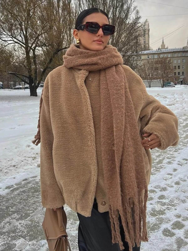 Chic Long Sleeve Thicken Warm Coat