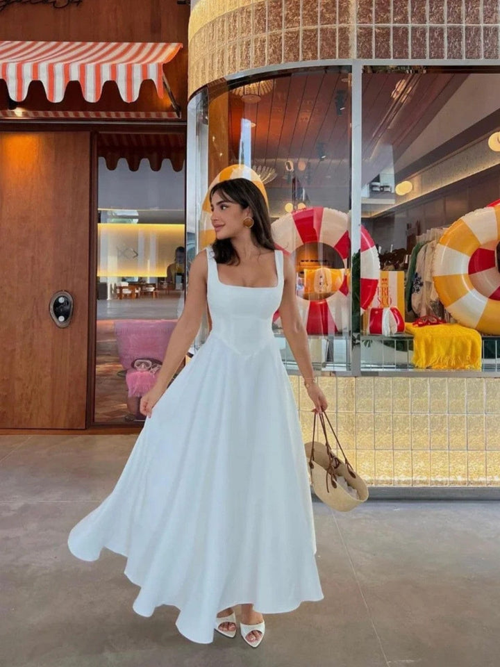 Square Neck Elegant Dress