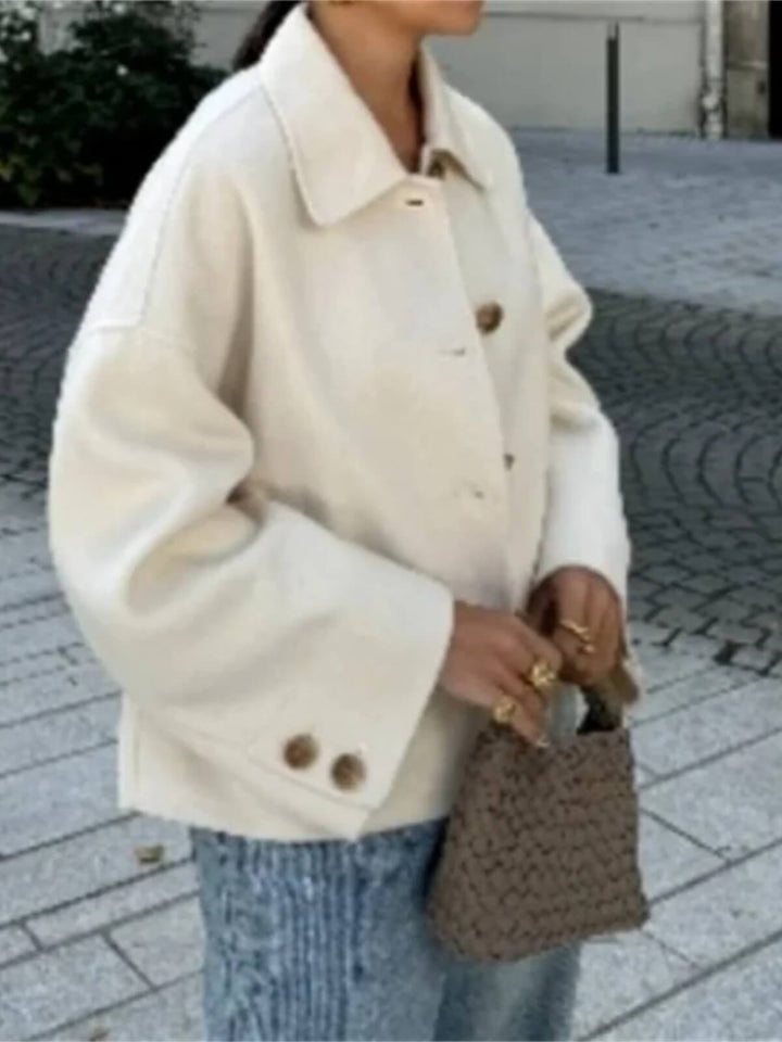 Long Sleeve Lapel Solid Button Coat