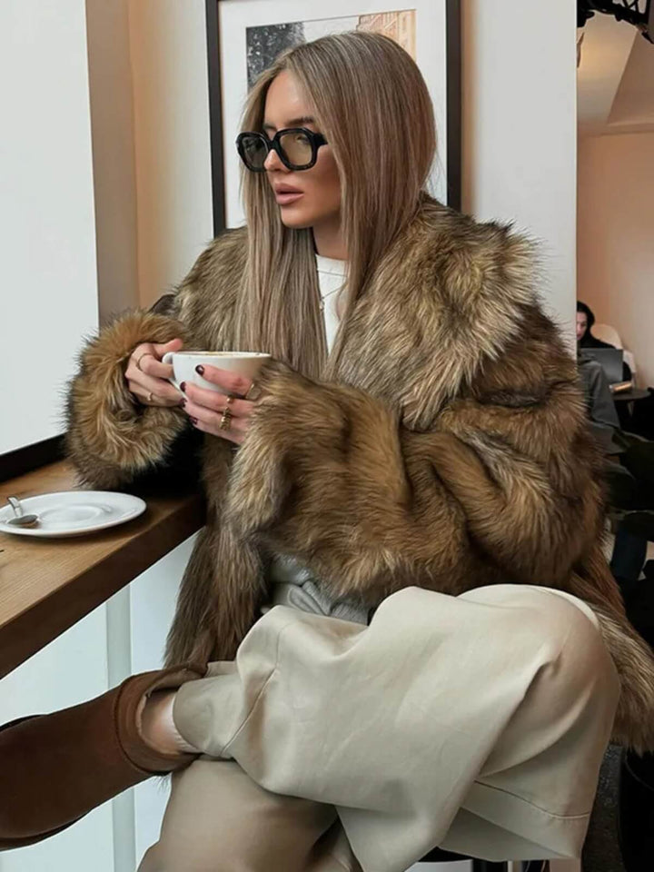 Luxury Full Sleeves Oversized Plush Jacket