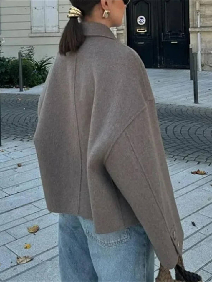 Long Sleeve Lapel Solid Button Coat