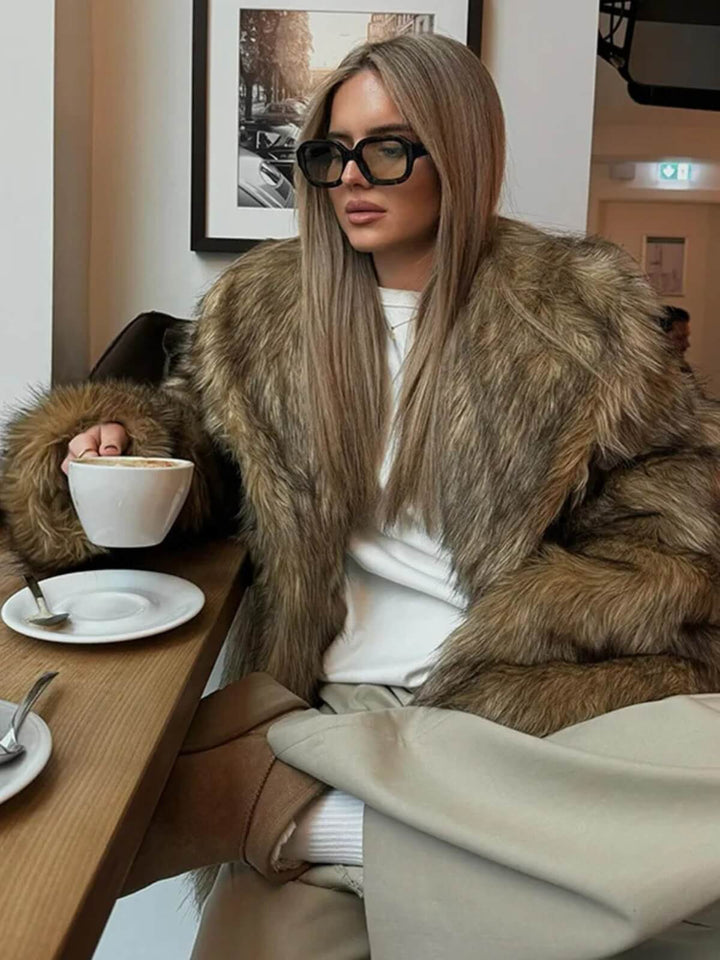 Luxury Full Sleeves Oversized Plush Jacket