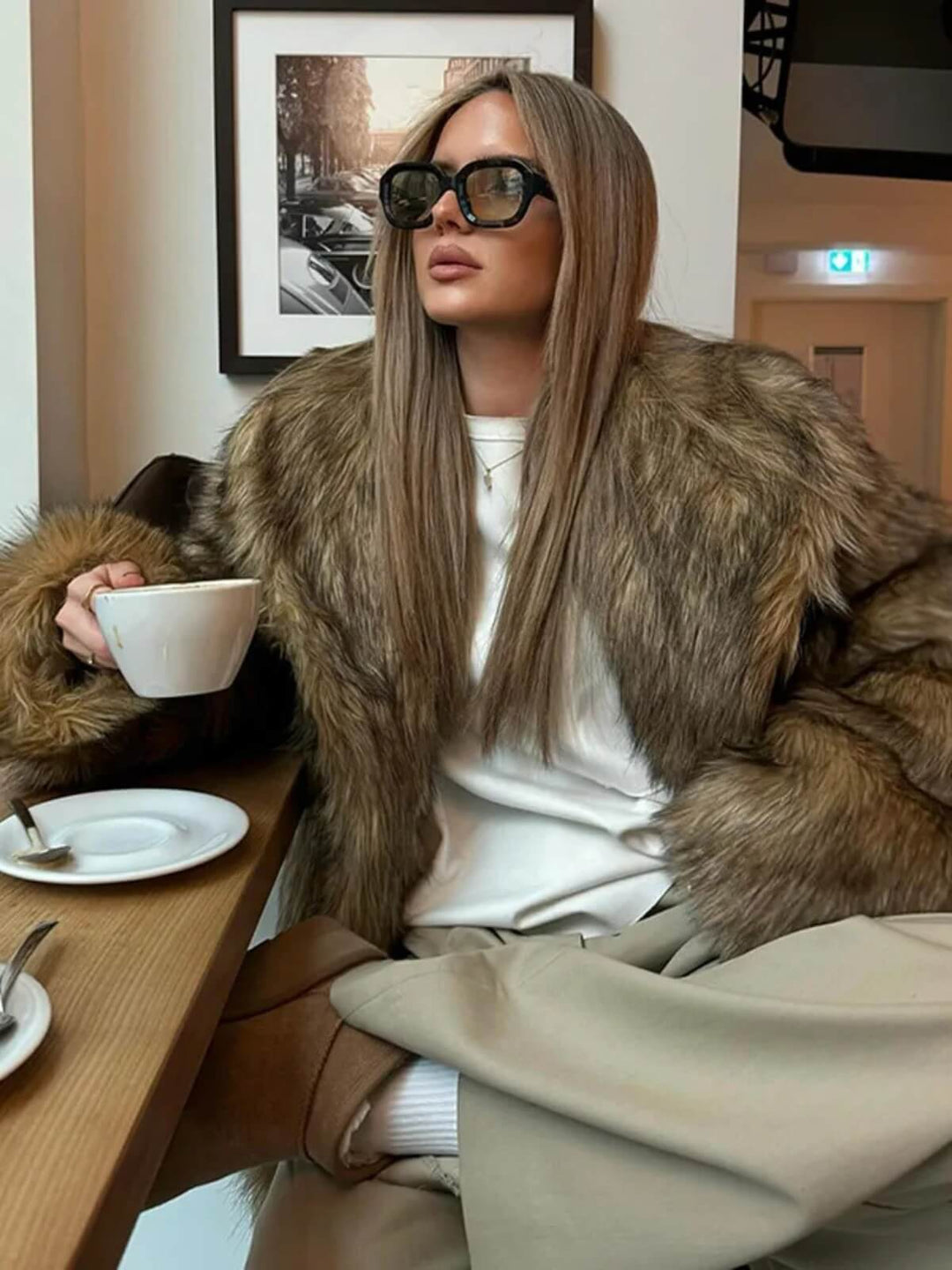 Luxury Full Sleeves Oversized Plush Jacket