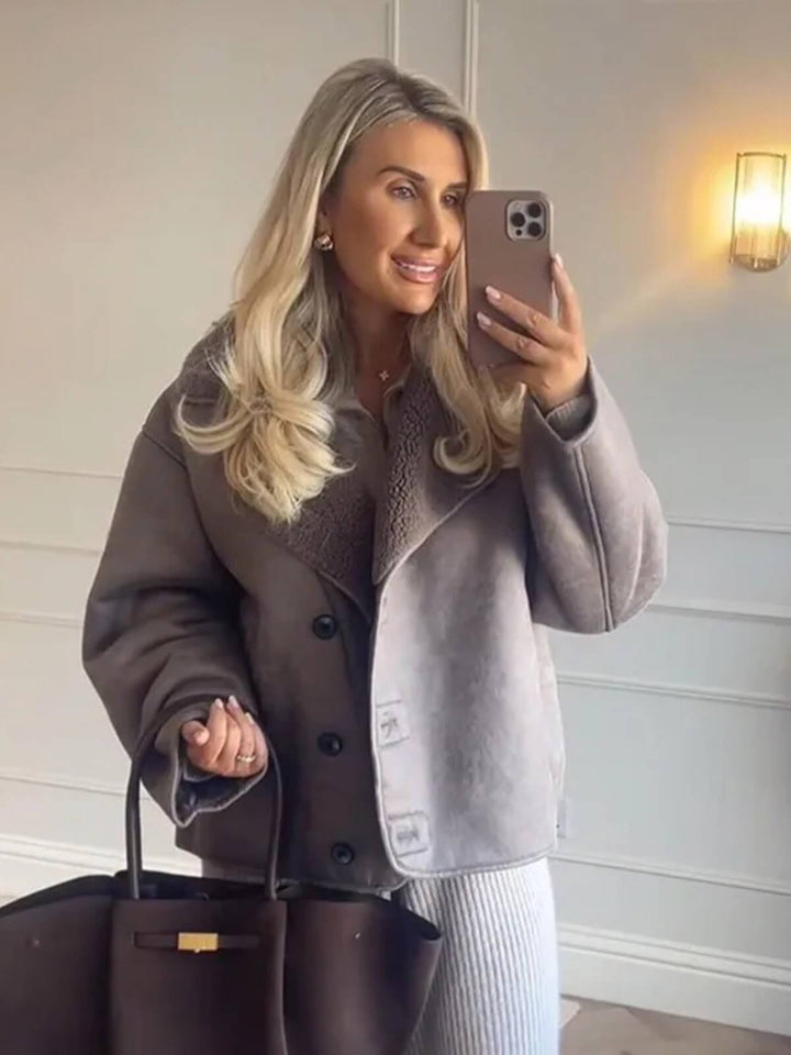 Thick Oversized Faux Leather Jacket