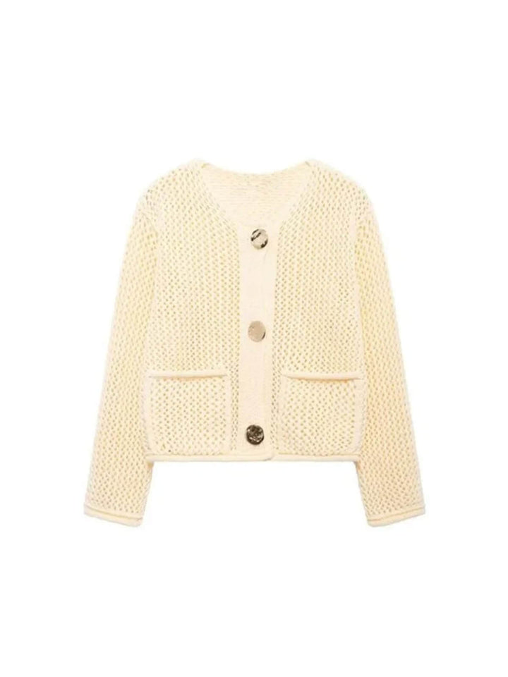 Casual Loose-Fit Button Long Sleeve Cardigan