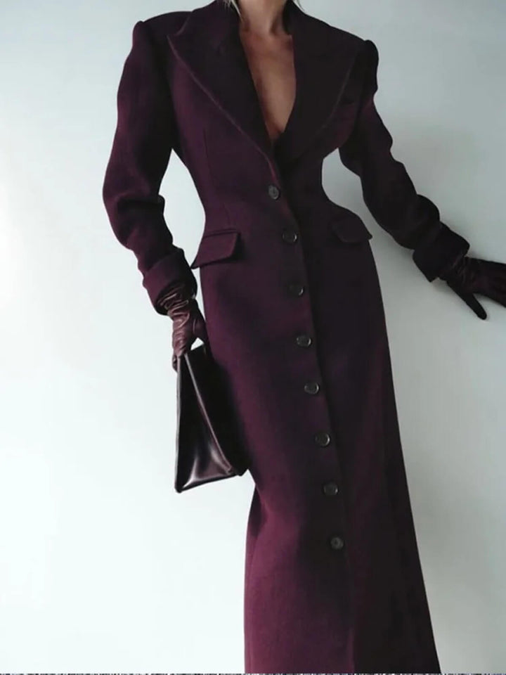 Elegant Single-Breasted Overcoat With Flip Pockets