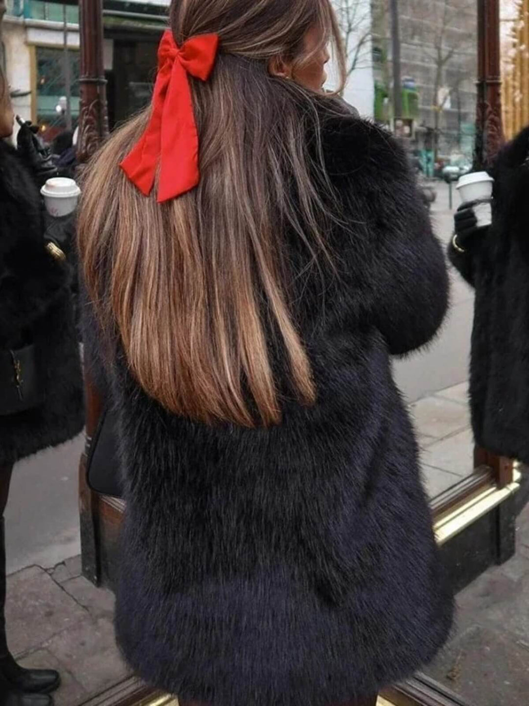 Luxury Fluffy Lapel Overcoat