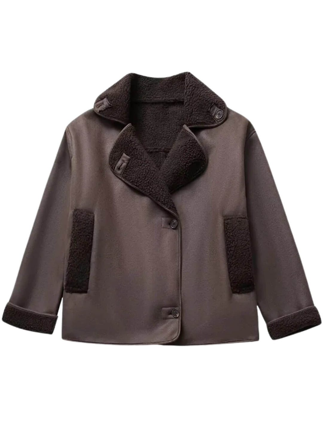 Thick Oversized Faux Leather Jacket