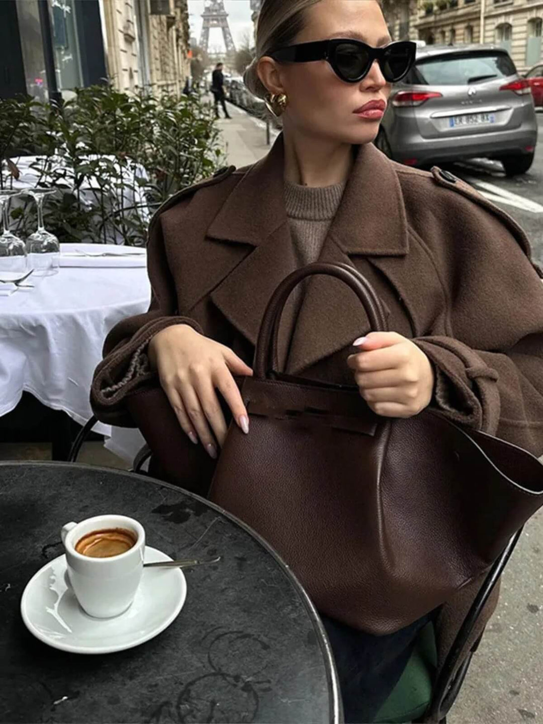 Vintage Long Sleeves Cropped Coat