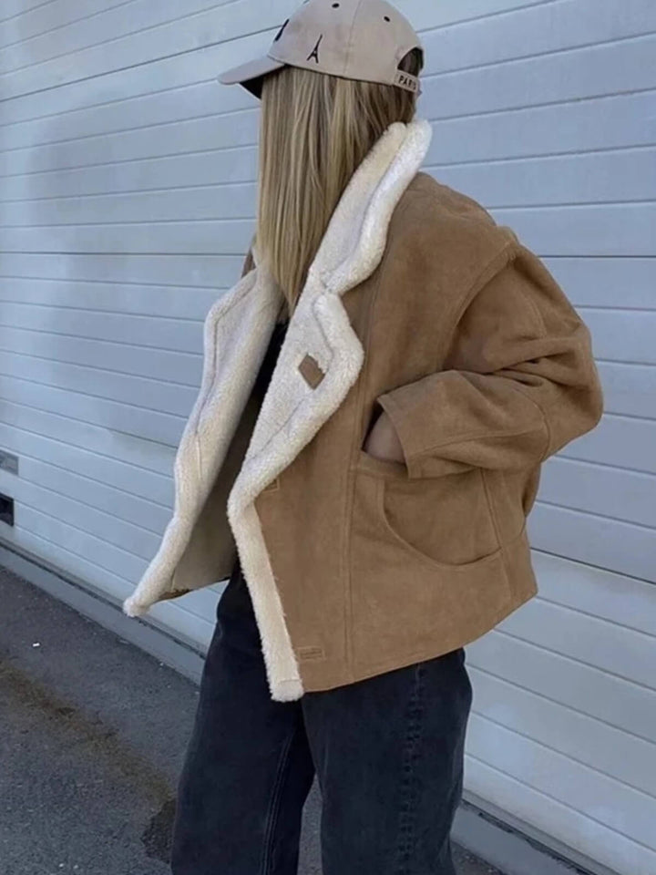 Versatile Loose Fur Motorcycle Jacket