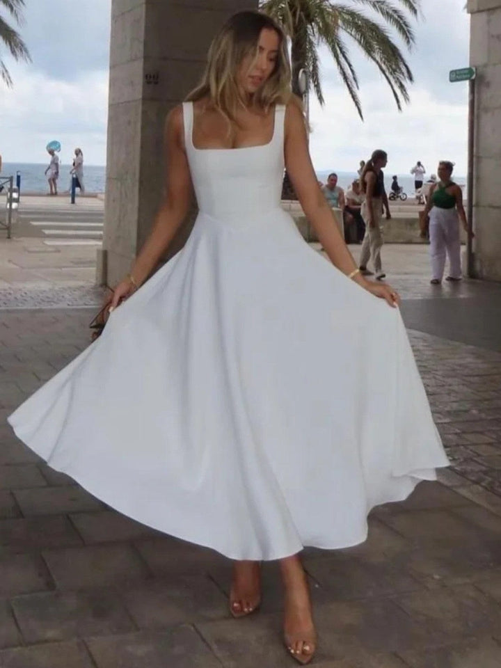 Square Neck Elegant Dress