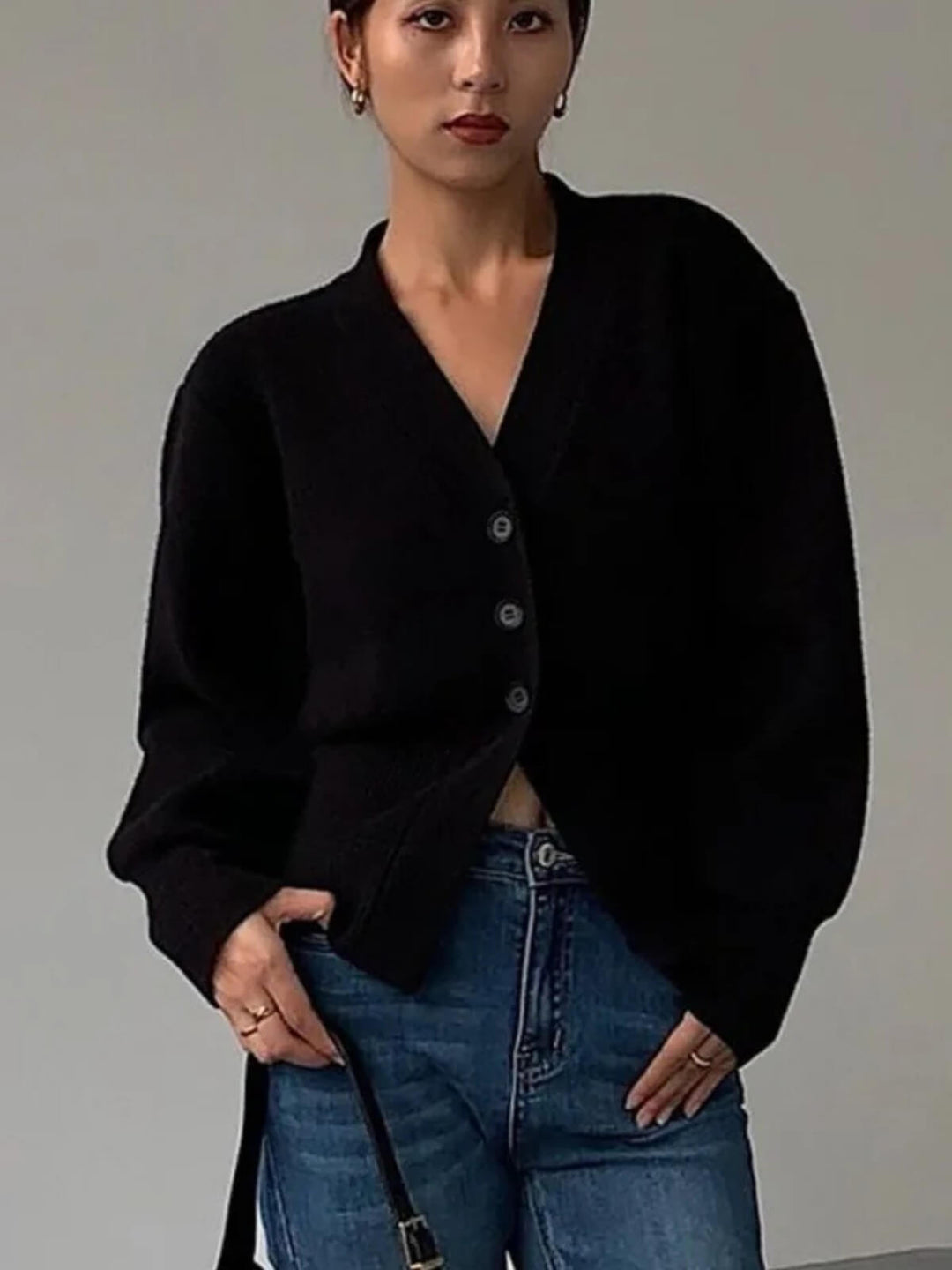 Elegant Korean Fashion Long Sleeves Knitted Cardigan