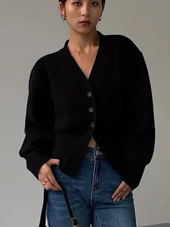 Elegant Korean Fashion Long Sleeves Knitted Cardigan