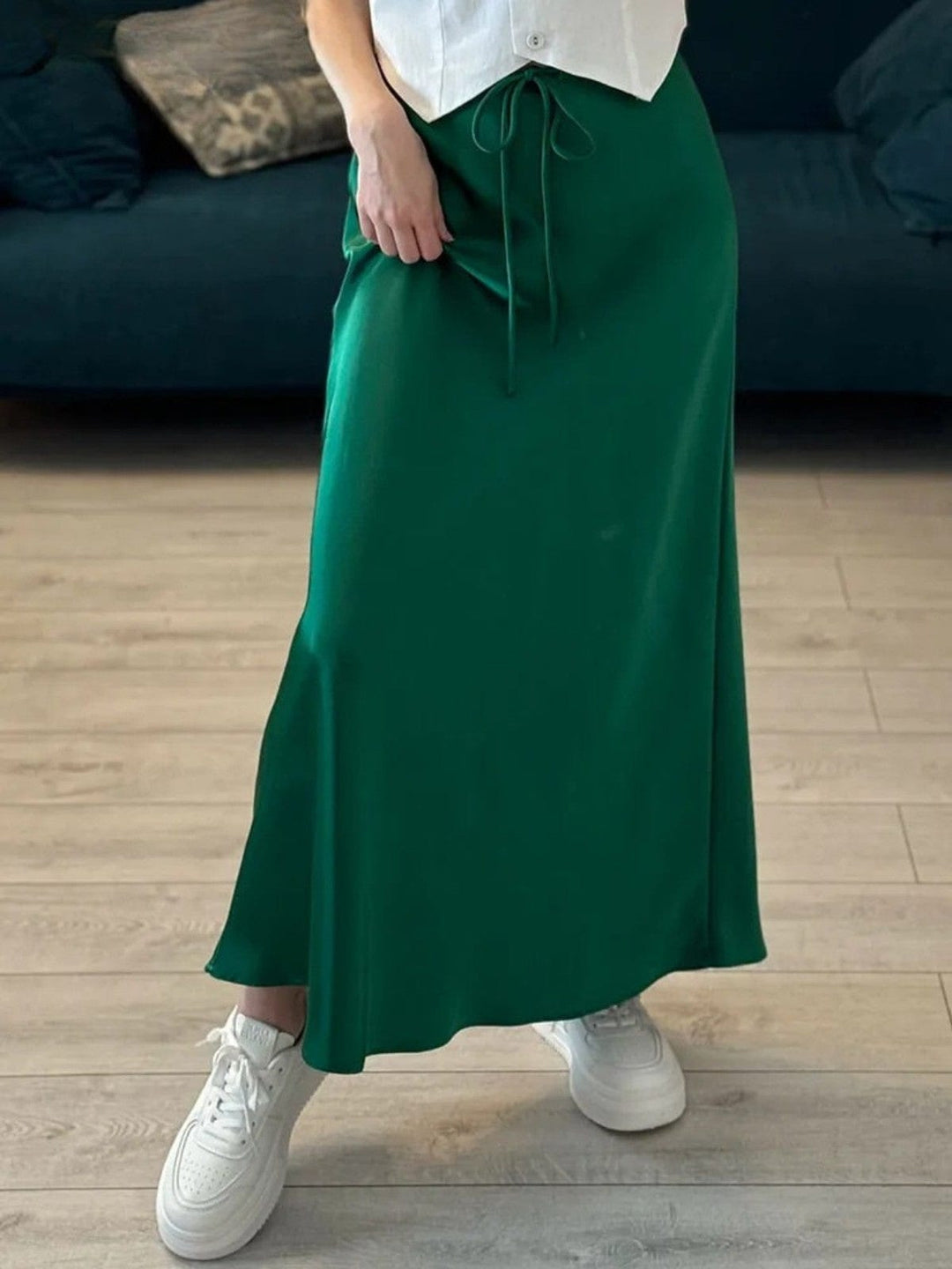 Elegant High-Waist Straight Maxi Skirt