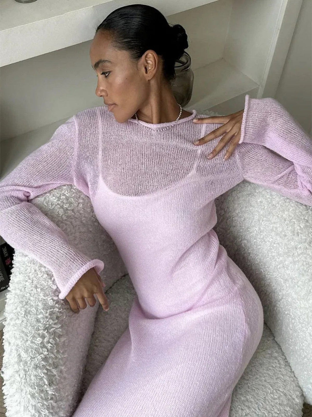 See Through Knitted Dress