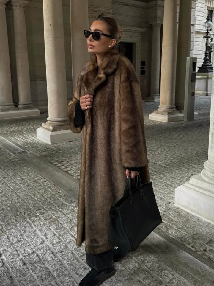 Elegant Lapel Long Sleeve Overcoat