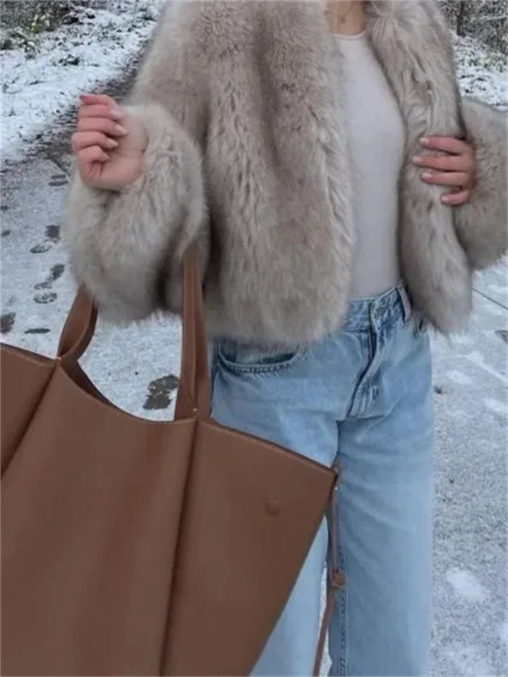 Thick Fur Long Sleeve Coat