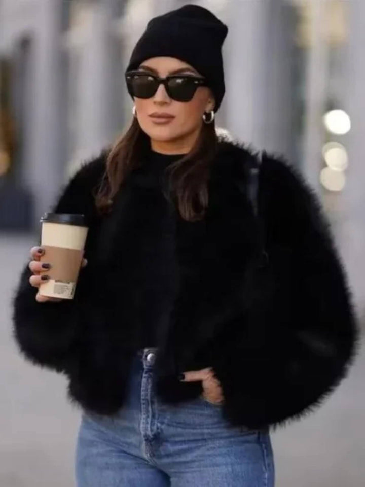 Thick Fur Long Sleeve Coat