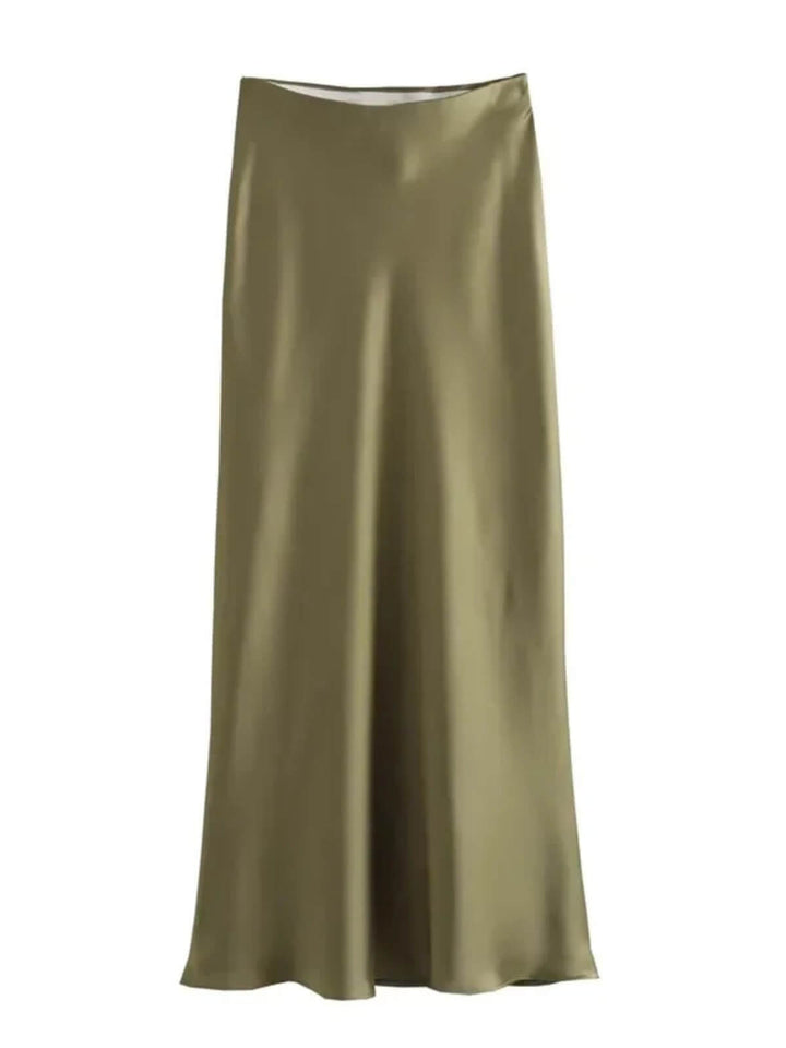 Elegant High Waist Long Skirt