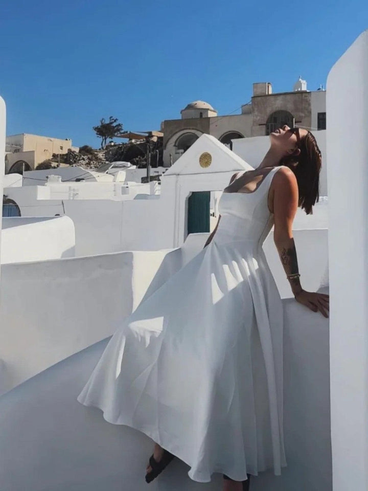 Square Neck Elegant Dress