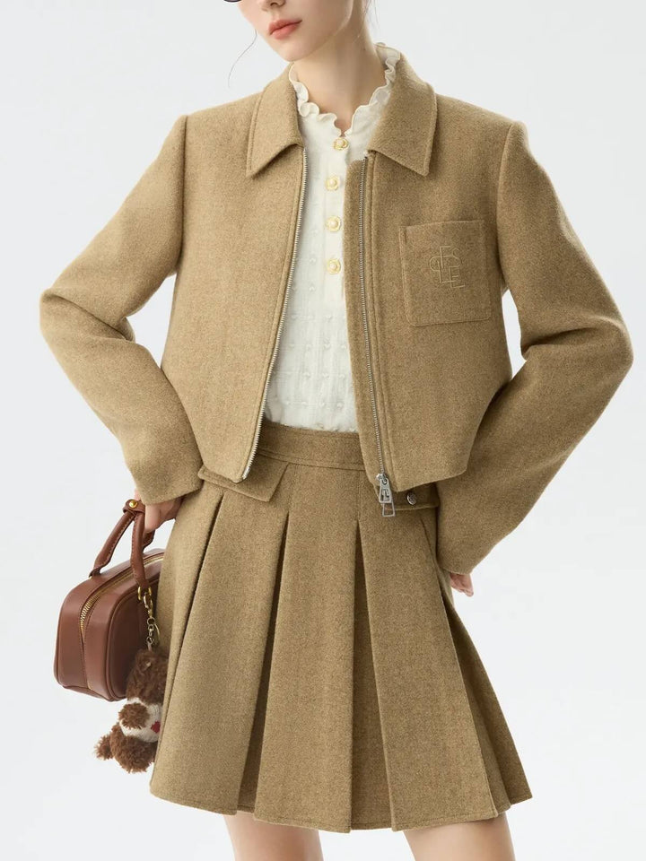 Casual Crop Polo Jacket