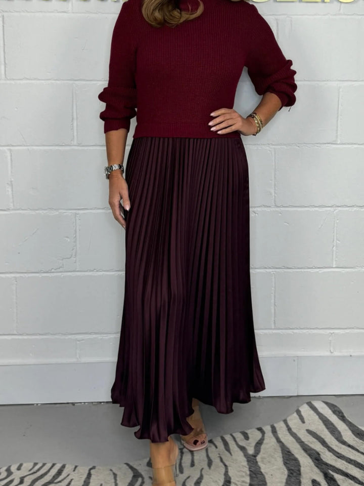 Elagant Two-Piece Sweater And Skirt Set