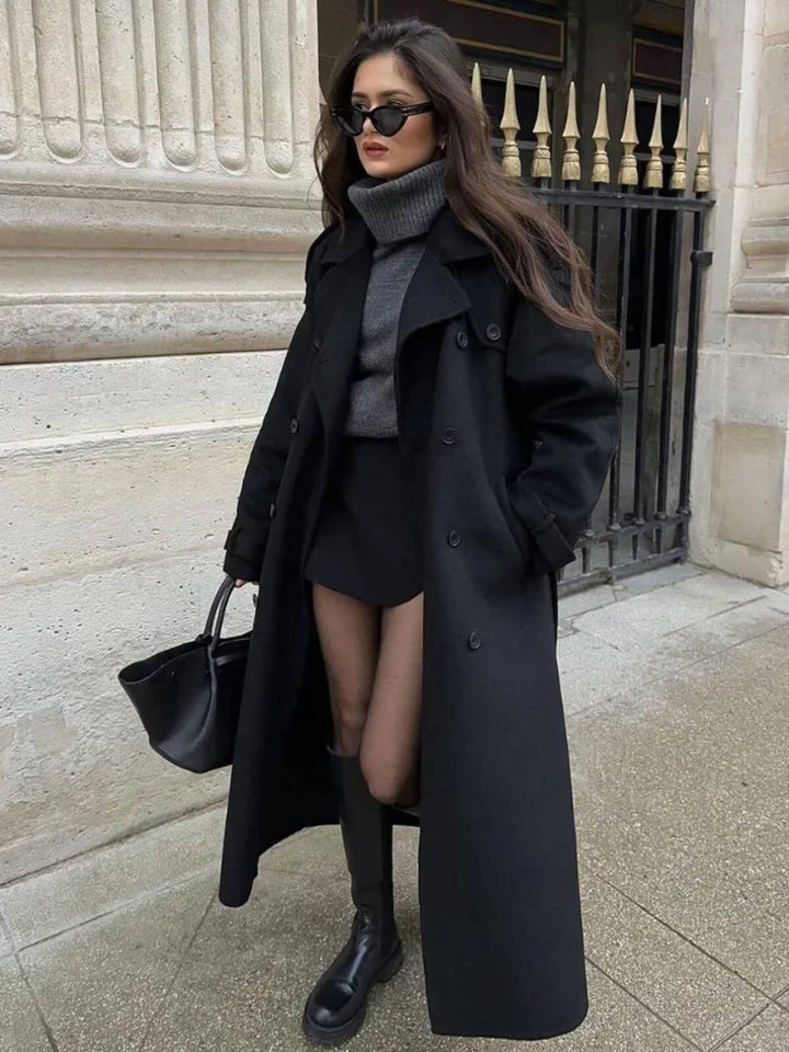 Oversized Long Coat With Belt