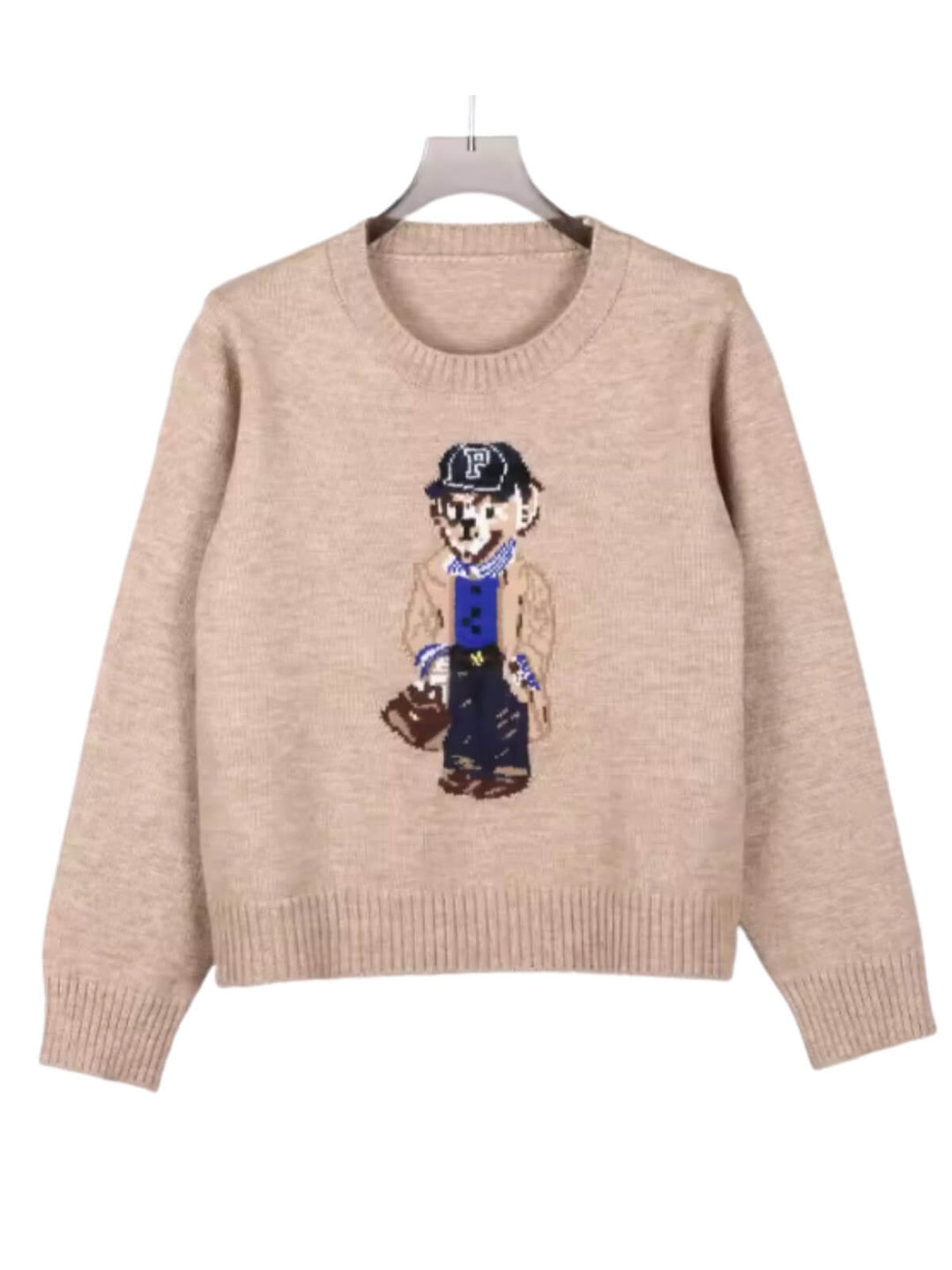 Women's Crochet Bear Knitted Sweater