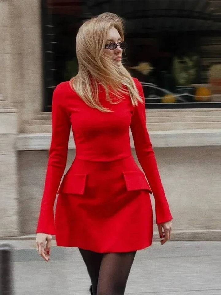 Sexy Long Sleeve Half Turtleneck Bodycon Dress