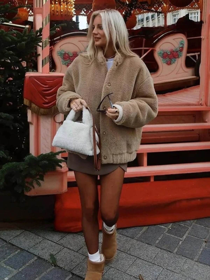 Chic Long Sleeve Thicken Warm Coat