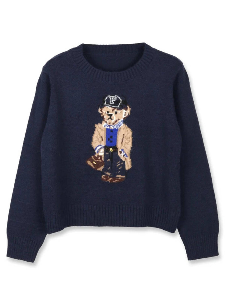 Women's Crochet Bear Knitted Sweater