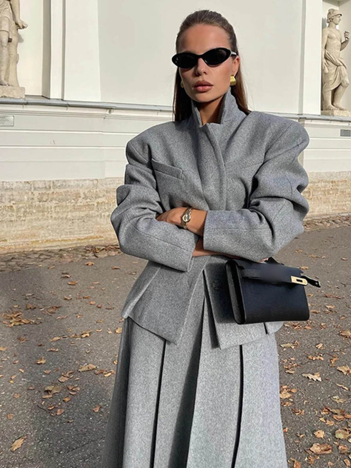 Elegant Lapel Long Sleeve Chic Jacket
