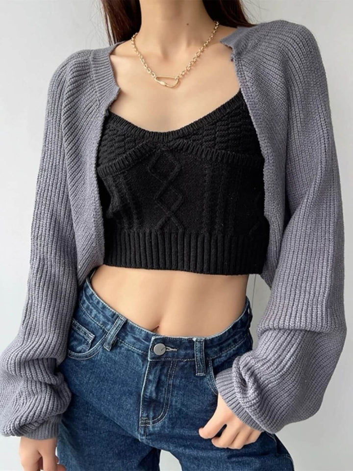 Minimalist Knitted Poncho Short Cardigan