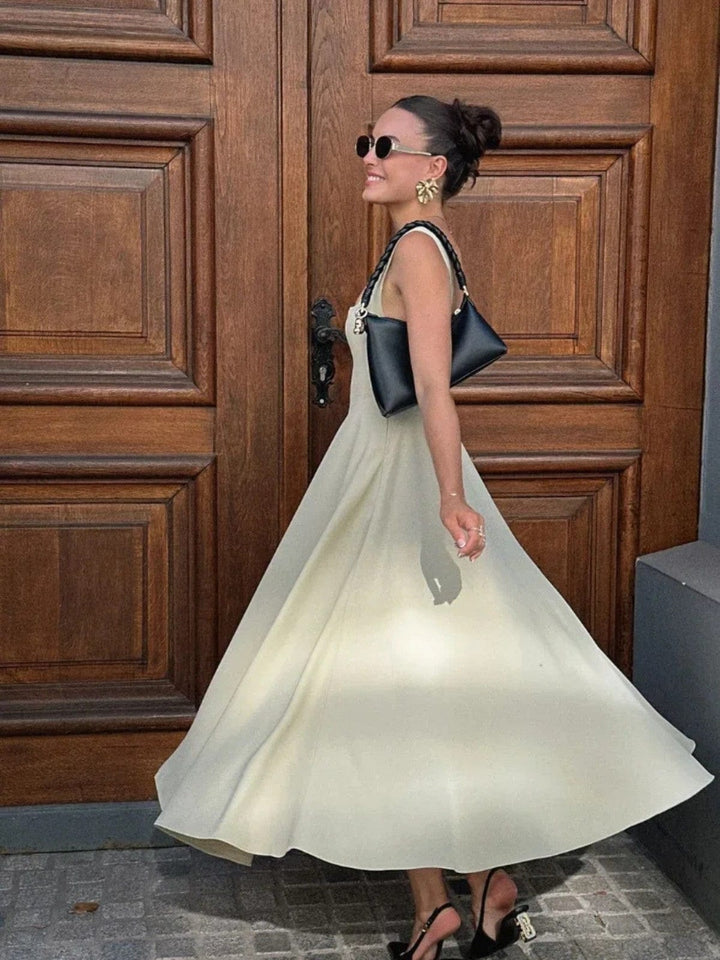 Square Neck Elegant Dress