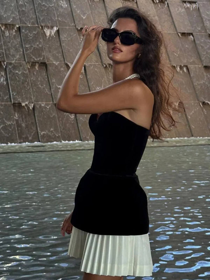 Elegant Backless High-Waist A-Line Mini Dress